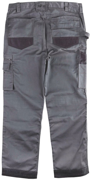 Site Jackal Work Trousers Grey  Black 34" W 30" L