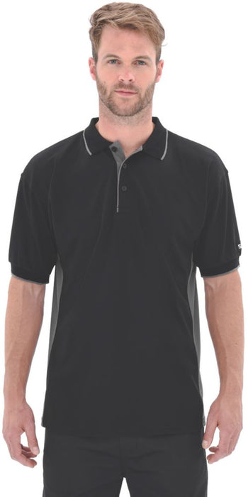Site Barchan Moisture Wicking Polo Shirt Black Large 46 12" Chest