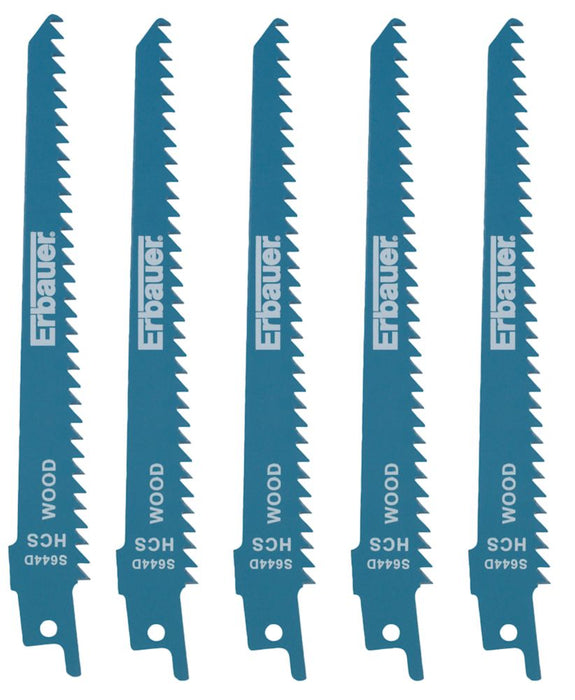 Erbauer SRP95066-5pc S644D Multi-Material Reciprocating Saw Blades 150mm 5 Pack