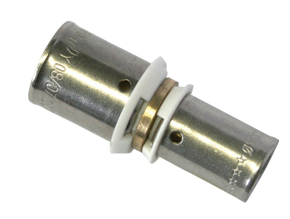 Fixoconnect  Brass Press-Fit Reducing Coupler 25 x 20mm