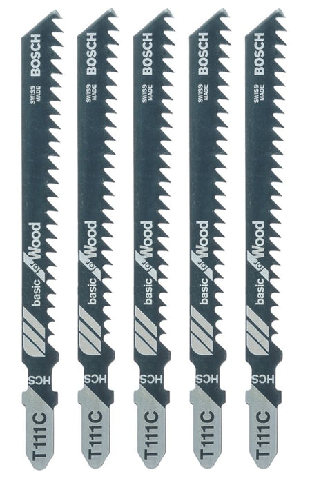 Bosch  T111C Wood Jigsaw Blades 100mm 5 Pack