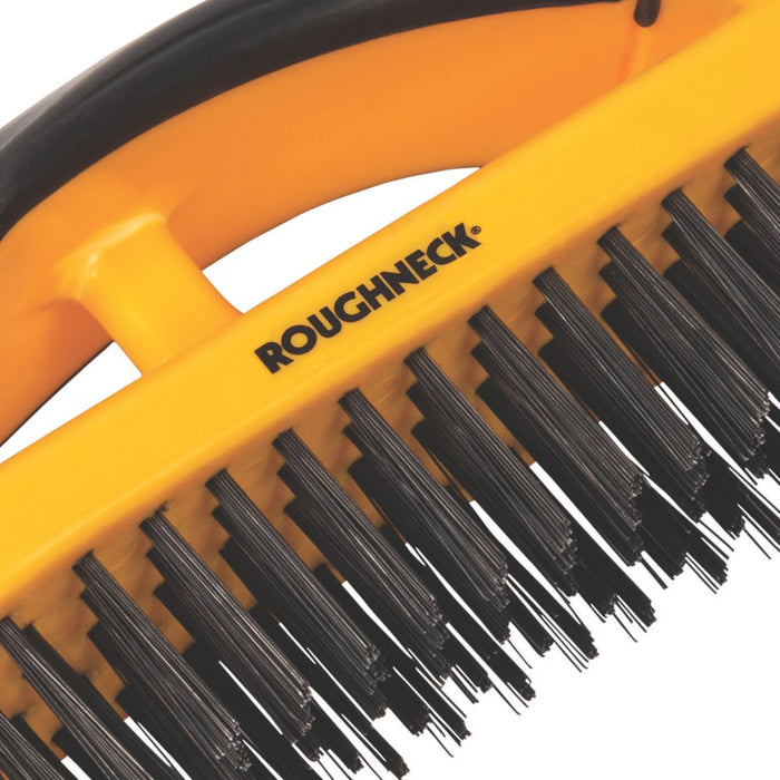 Roughneck Soft-Grip Block Wire Brush With Handle