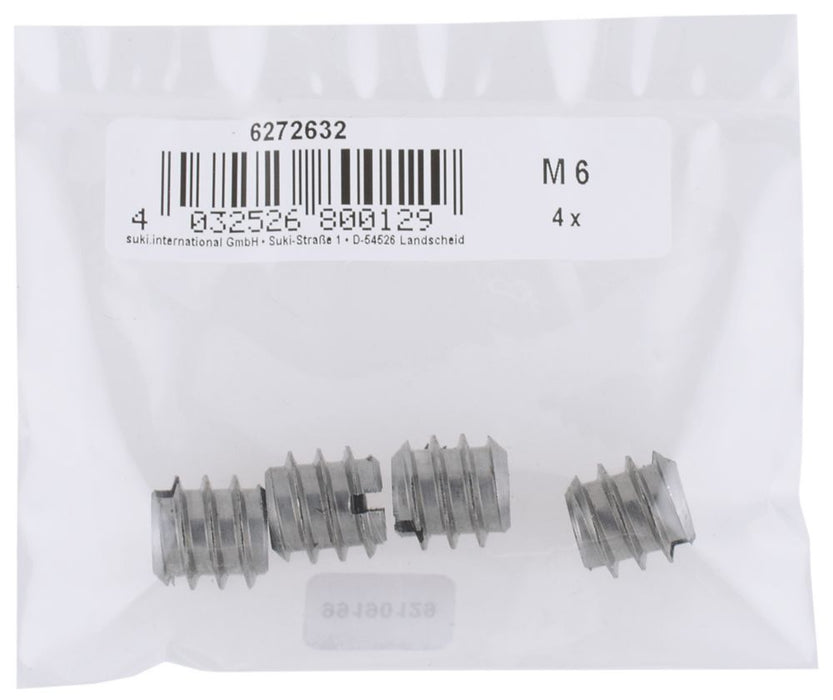 Suki Drill-In Threaded Sockets M6 x 10.5mm 4 Pack