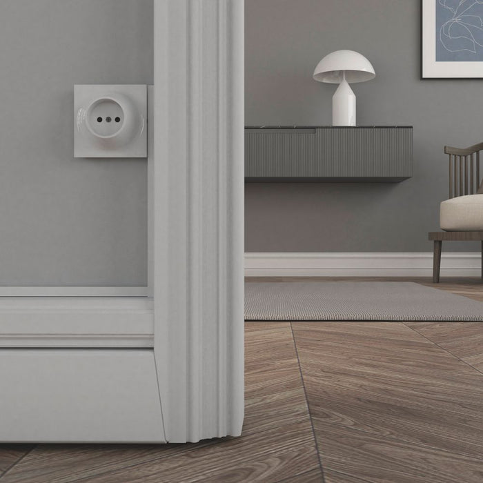 Fontini Neo Evo 16A 1-Gang Surface 2P Recessed Socket Without Earth Pin With Frame White
