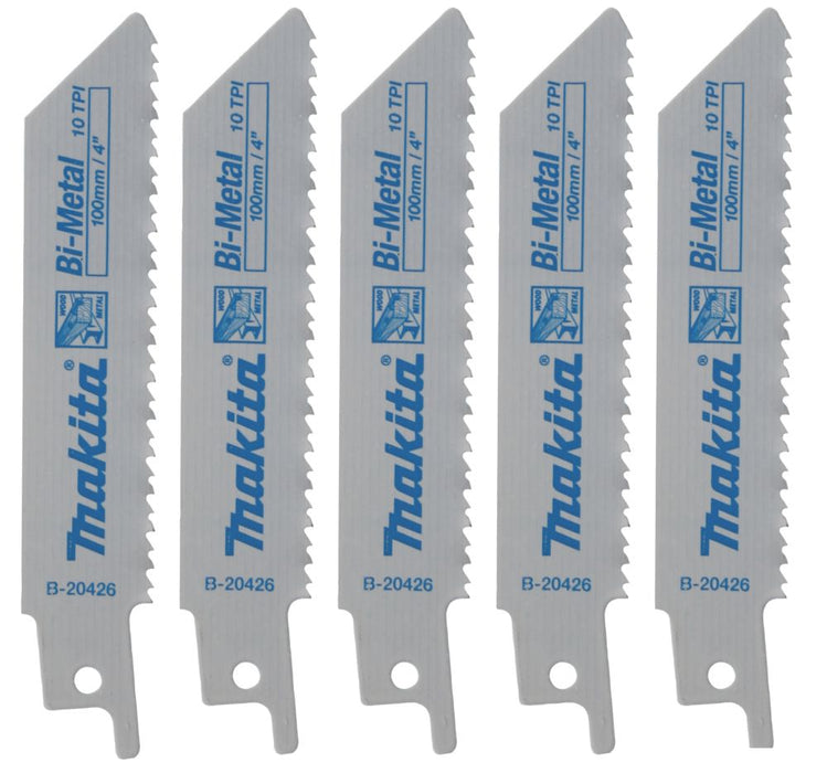 Makita  B-20426 Multi-Material Reciprocating Saw Blades 100mm 5 Pack