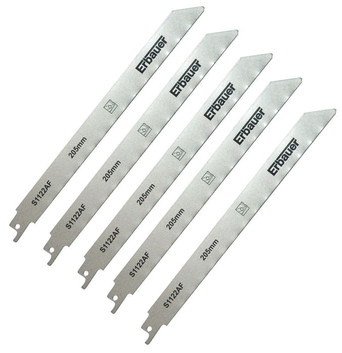 Erbauer SRP92825-5pc S1122AF Multi-Material Reciprocating Saw Blades 205mm 5 Pack