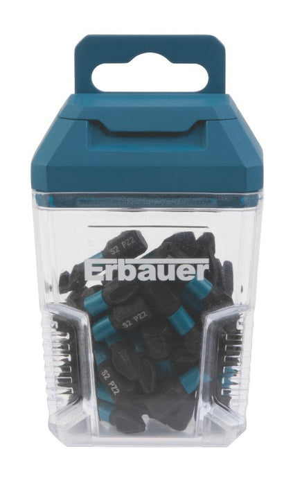 Erbauer  6.35mm 25mm Hex Shank PZ2 Impact Screwdriver Bits 30 Pack
