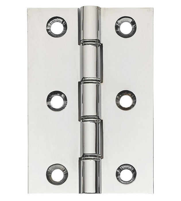 Polished Chrome  Double Phosphor Bronze Washered Butt Hinges 76mm x 51mm 2 Pack
