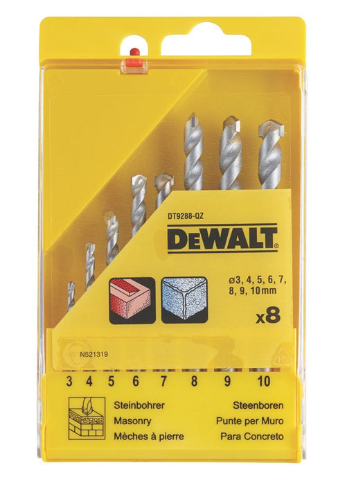 DeWalt   Straight Shank Masonry Drill Bit Set 8 Pieces