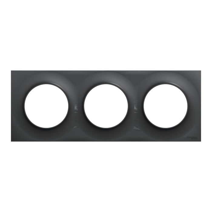 Schneider Electric Odace  Triple Finishing Plate Anthracite