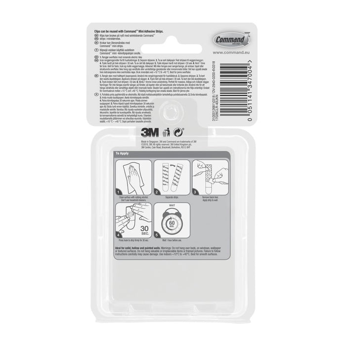 Command Clear Self-Adhesive Decorating Clips 40 Piece Set