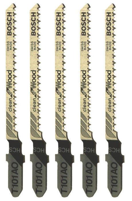 Bosch  T101AO Softwood & Plywood Jigsaw Blades 83mm 5 Pack