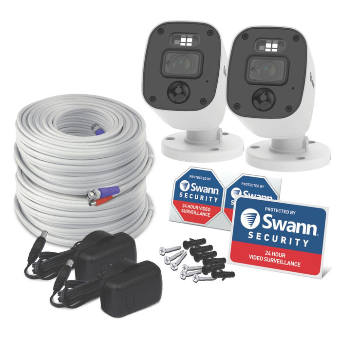 Swann Enforcer SWPRO-1080MQBPK2-EU White Wired 1080p Indoor & Outdoor Dome Add-On Camera for Swann DVR CCTV Kit