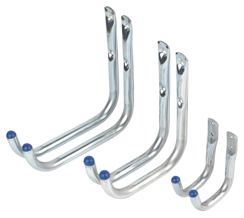 Smith & Locke Light Duty Storage Hooks Zinc-Plated  Blue Tips 6 Pcs