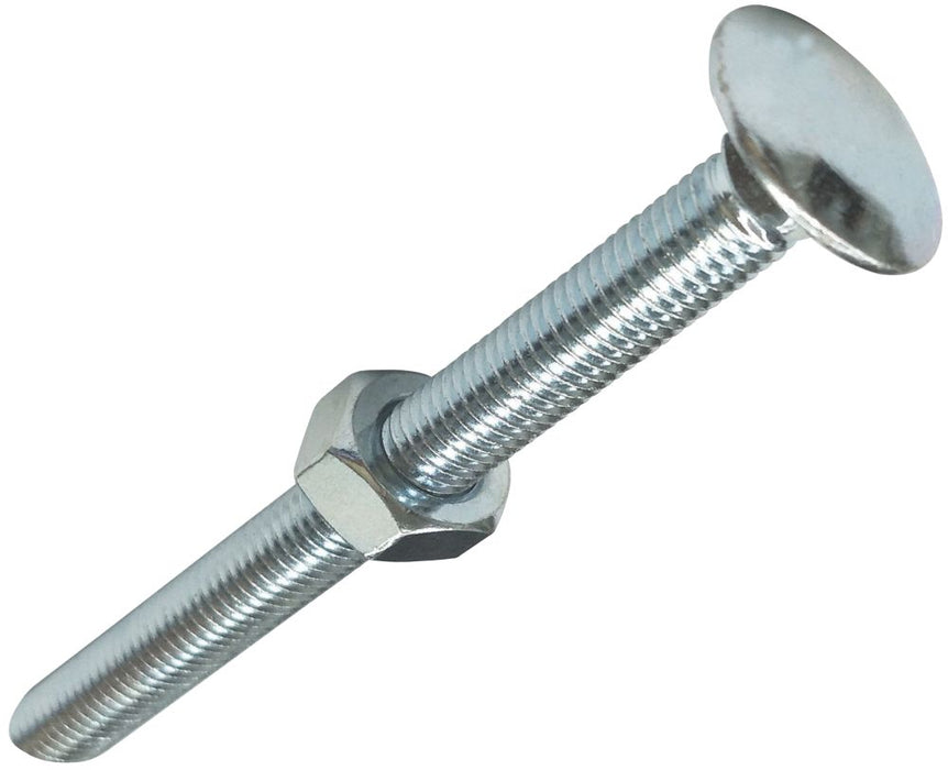 Easyfix General Purpose Threaded Coach Bolts Carbon Steel Bright Zinc-Plated M10 x 180mm 50 Pack