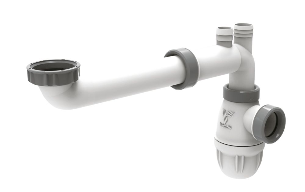 Valentin Adjustable Washbasin Connection Pipe White 60 x 300mm