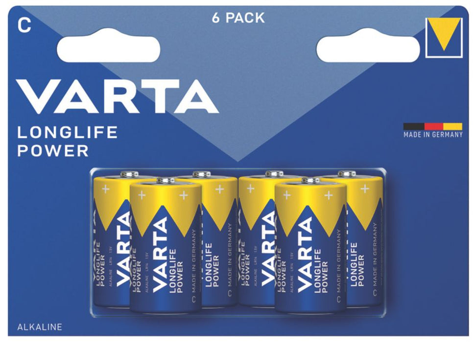 Varta Longlife Power C High Energy Batteries 6 Pack