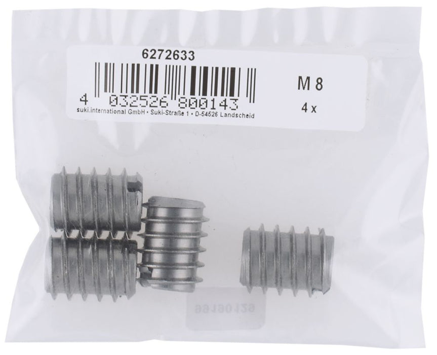 Suki Drill-In Threaded Sockets M8 x 12.5mm 4 Pack