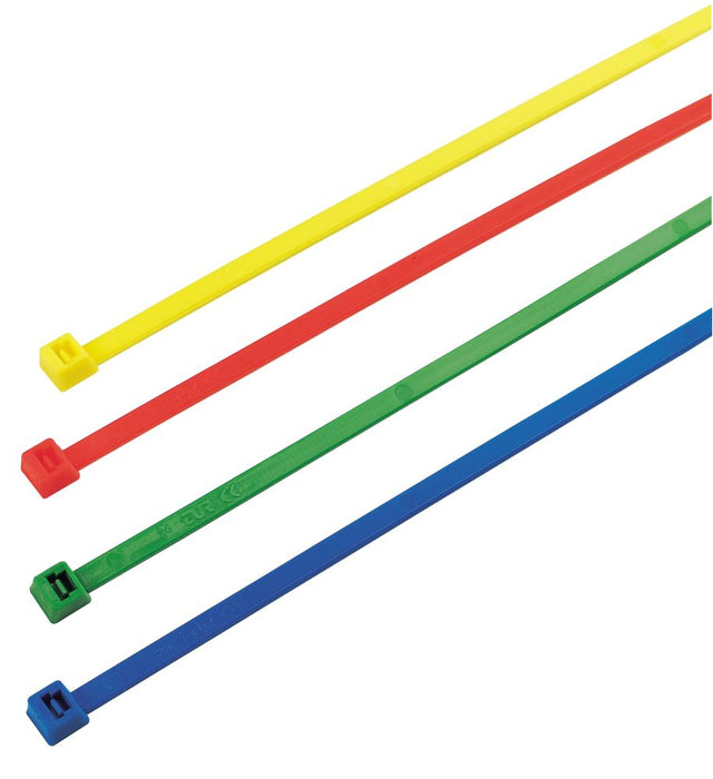 Cable Ties Red  Green  Blue  Yellow 200 x 4.5mm 200 Pack