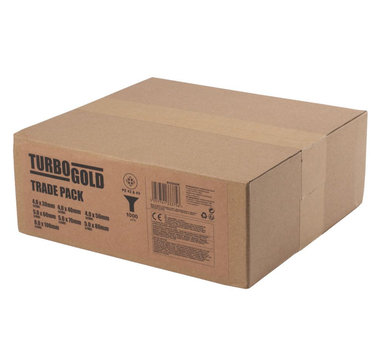 TurboGold  PZ Double-Countersunk Wood Screws 1000 Pieces