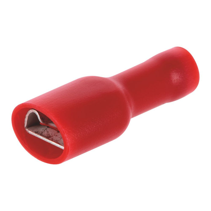 Klauke High Value Insulation Red 6.3mm Push-On (F) Flat Plugs 100 Pack