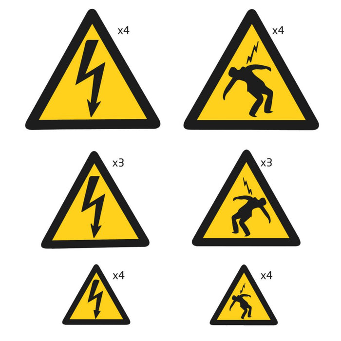 Klauke Yellow Electrical Hazard Signs 5080100mm 6 Pack