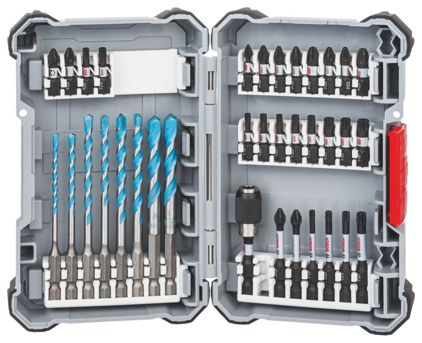 Bosch   Hex Shank Pick & Click Multi-Construction Drill & Impact Control Screwdriver Bit Set 35 Pieces