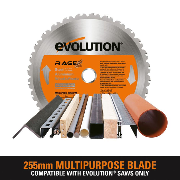 Evolution  Multi-Material Circular Saw Blade 255 x 25.4mm 28T