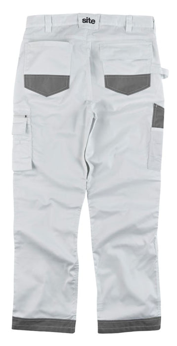 Site Jackal Work Trousers White  Grey 38" W 32" L