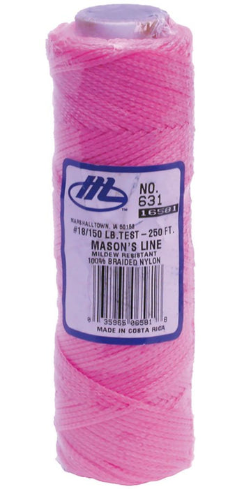 Marshalltown Braided Nylon Hi-Vis Masons Line Pink 76m