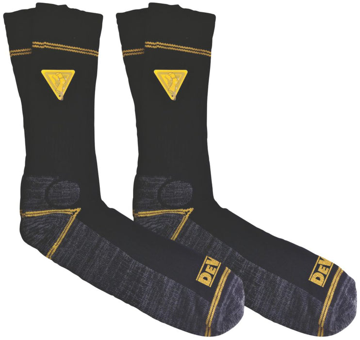 DeWalt Pro Comfort Work Socks Black  Grey  Yellow Size 7-12