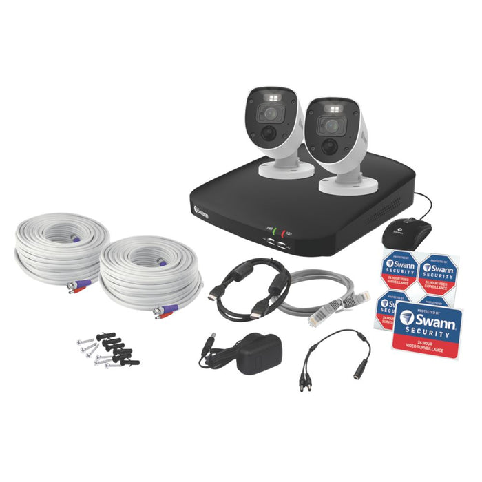 Swann SWDVK-446802-EU 1TB 4-Channel 1080p CCTV DVR Kit & 2 Indoor & Outdoor Cameras