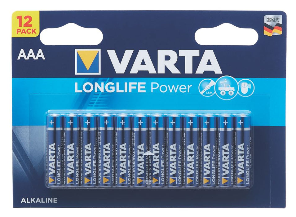 Varta Longlife Power AAA Batteries 12 Pack