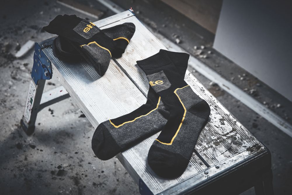 Site  Comfort Work Socks Black  Grey Size 7-11 3 Pairs