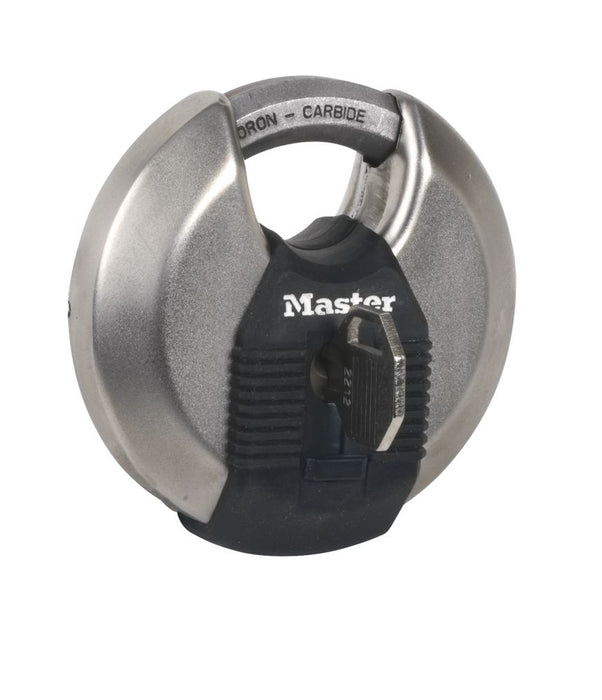 Master Lock Excell Stainless Steel  Weatherproof  Disc Padlock 80mm