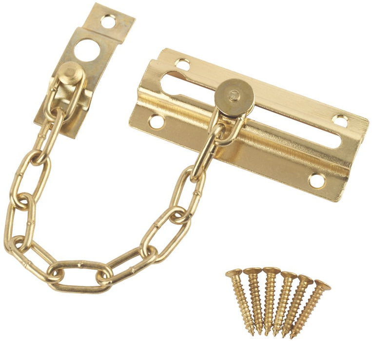 Smith & Locke Security Door Chain 86mm Polished Brass