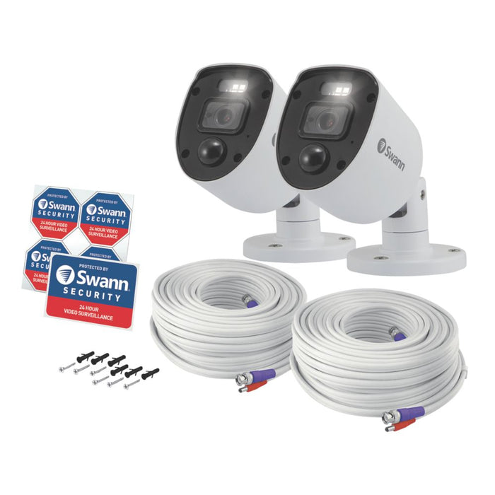 Swann SWPRO-1080SLPK2-EU White Wired 1080p Outdoor Bullet Add-On Camera Twin Pack 2 Pack