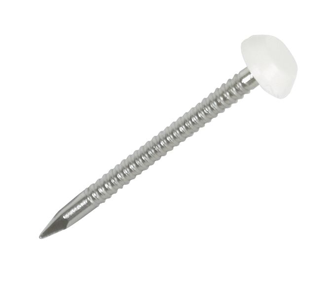 uPVC Nails White Head A4 Stainless Steel Shank 2mm x 30mm 250 Pack