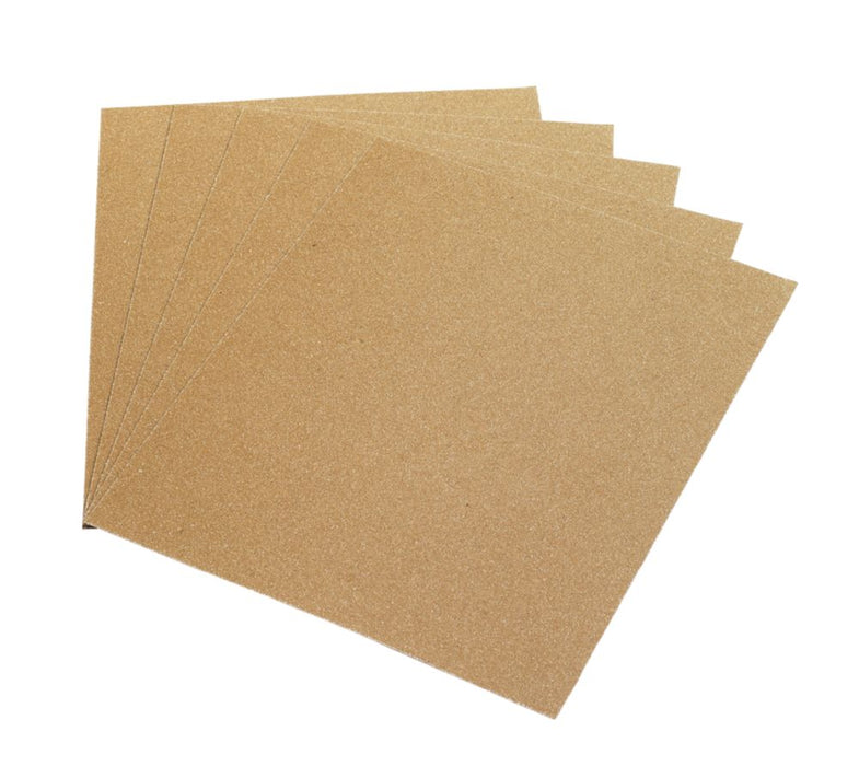 Oakey   Glass Paper Unpunched 280 x 230mm 40 Grit 5 Pack