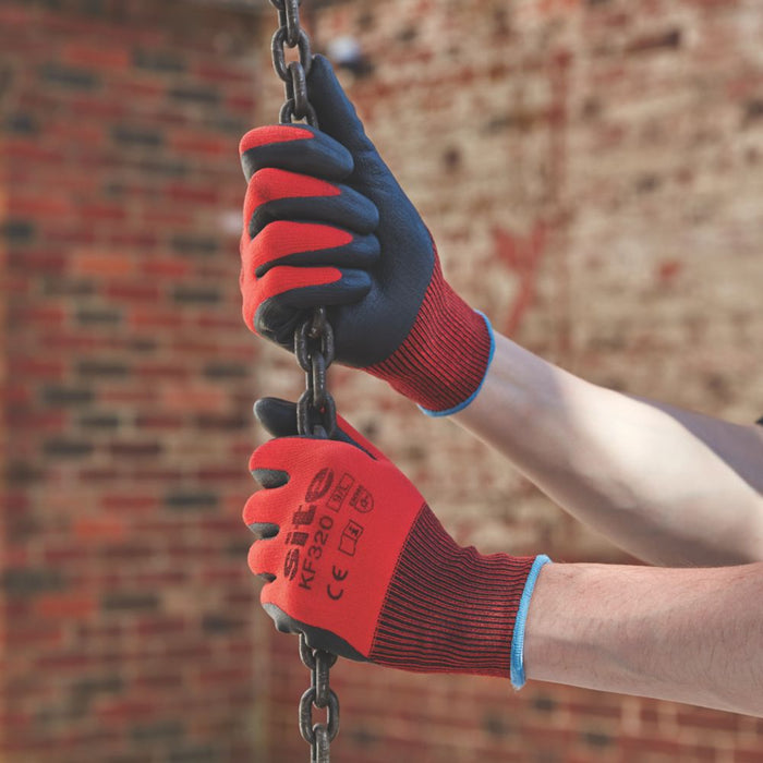 Site 320 Nitrile Foam Coated Gloves Red  Black Medium