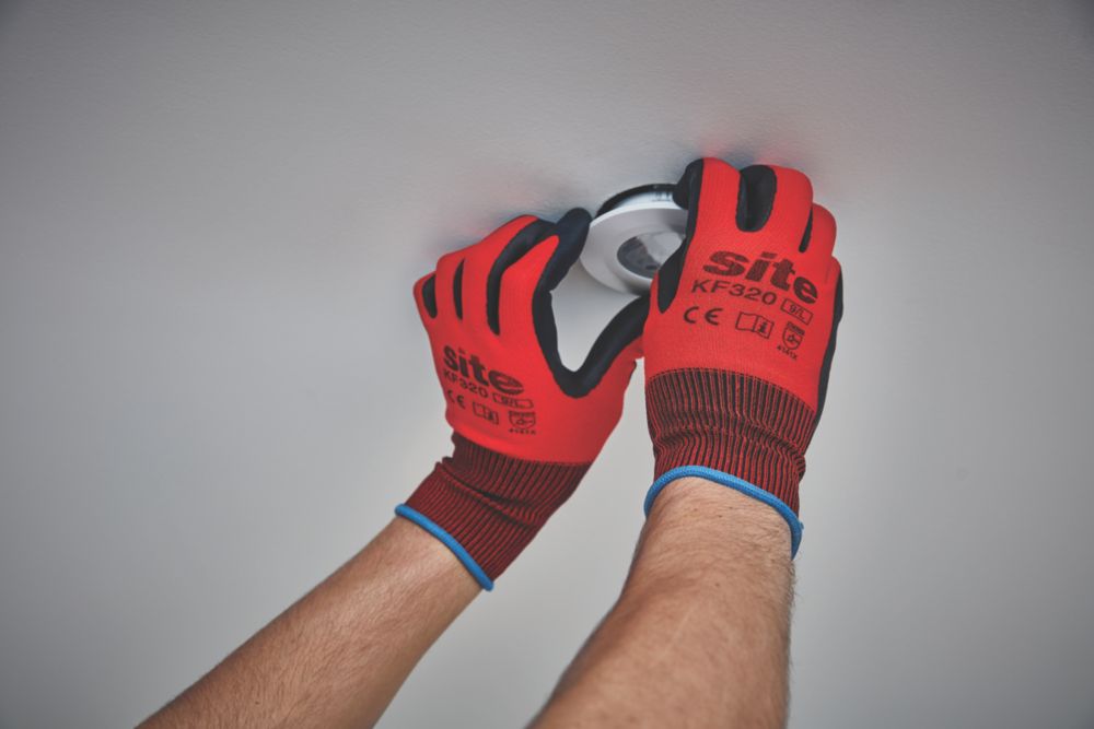 Site 320, guantes con recubrimiento de espuma de nitrilo, rojo/negro, talla M