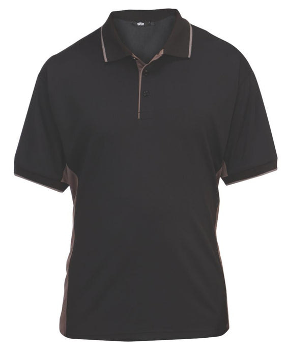 Site Barchan Moisture Wicking Polo Shirt Black Large 46 12" Chest