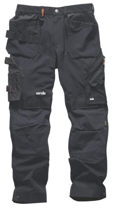 Scruffs Pro Flex Plus Work Trousers Black, Size 48, Length 76 cm