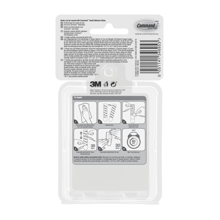 Command Clear Self-Adhesive Mini Hooks with Strips 18 Piece Set