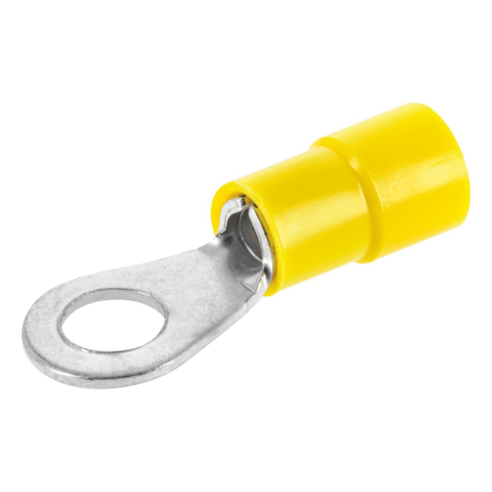 Klauke Insulated Yellow 11mm Ring Crimp Terminal 100 Pack — Screwfix EU