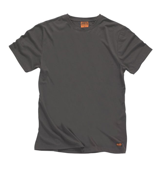 T-shirt à manches courtes Scruffs Worker graphite, taille L, tour de poitrine 44" 