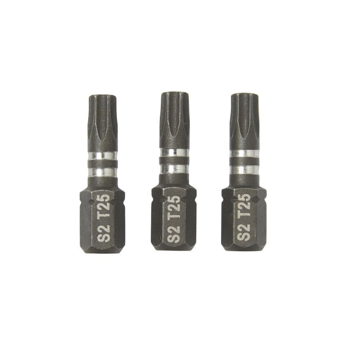 Erbauer  14" 25mm Hex Shank TX25 Impact Screwdriver Bits 3 Pack