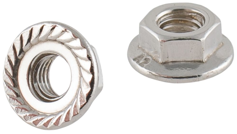 Easyfix A2 Stainless Steel Flange Head Nuts M5 100 Pack — Screwfix EU