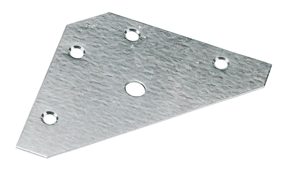 Placas triangulares zincadas, 83 mm × 0,9 mm × 83 mm, pack de 10