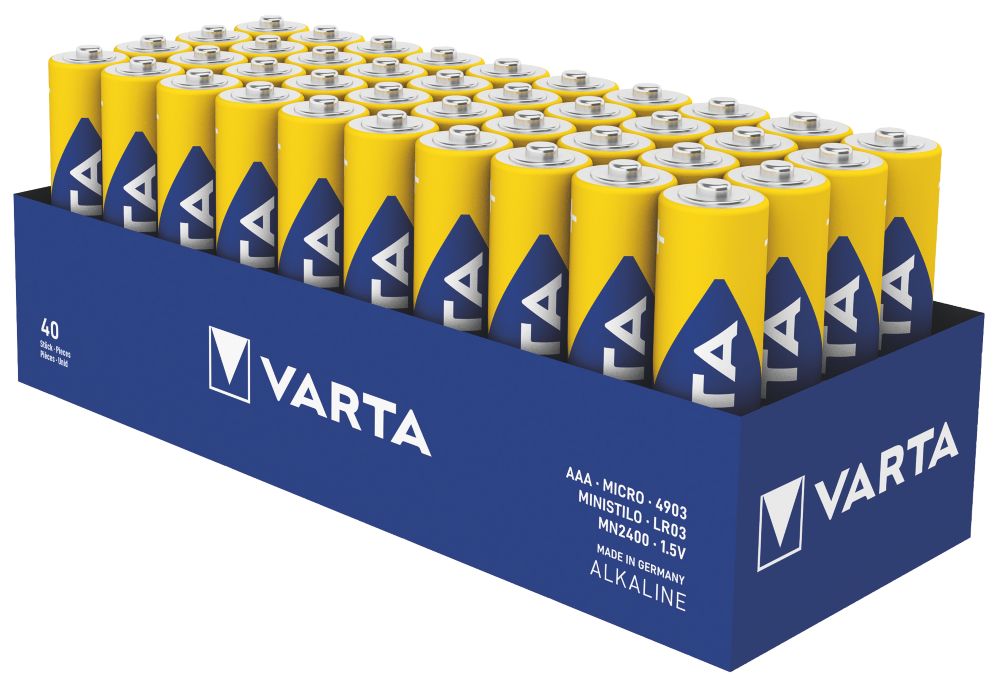 Varta - Pila alcalina Longlife Power AAA, pack de 40